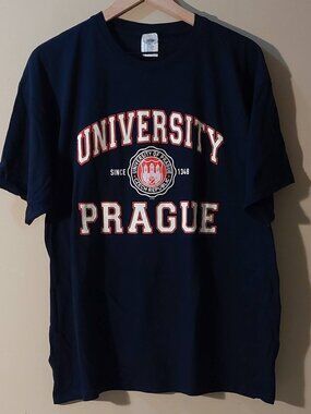 University of Prague Midnight Blue 100% Cotton Tee-Shirt Size: 2X